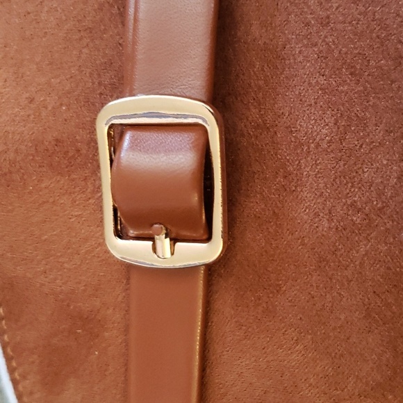 Coutgo Chunky Heel Round Toe Side Zip Metal Buckle Ankle Boots in Brown Size 9.5 - Picture 6 of 9